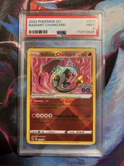 Radiant Charizard 011/078 Radiant Rare PSA 9 Holo Pokemon GO English - Image 2