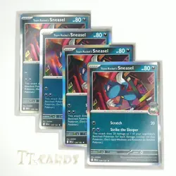 Team Rocket's Sneasel Holo 128/182 x4 Playset 4x Pokemon SV Destined Rivals DRI - Image 1