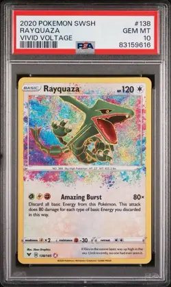 2020 POKEMON SWORD & SHIELD VIVID VOLTAGE #138 RAYQUAZA PSA 10 - Image 1