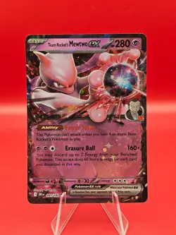 Team Rocket's Mewtwo ex Double Rare Pokemon TCG SV10: Destined Rivals 081/182 NM - Image 1
