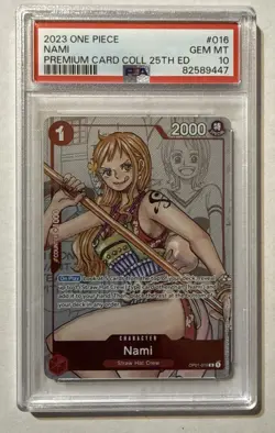 2023 One Piece #016 NAMI Premium Card Collection 25th Ed PSA 10 GEM MINT - Image 1