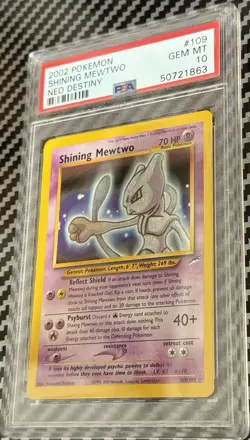 2002 Pokemon Neo Destiny #109 Shining Mewtwo PSA 10 Card GEM MINT Trusted Seller - Image 3