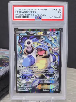 Pokemon Card TCG Blastoise EX XY122 Full Art XY Black Star Promo 2016 Holo PSA 5 - Image 1