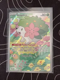 Pokemon TCG Shaymin Illustration Rare Card 185/182 Sv10: Destined Rivals NM - Image 1