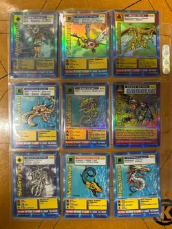 1999 Digimon Trading Card Lot of 120, 5 Holos, 9 1st Editions, Lightly Played - Image 1