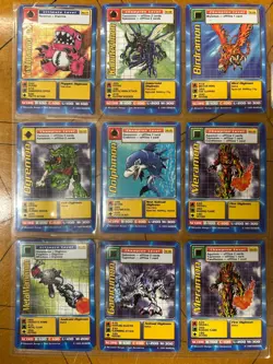 1999 Digimon Trading Card Lot of 120, 5 Holos, 9 1st Editions, Lightly Played - Image 3