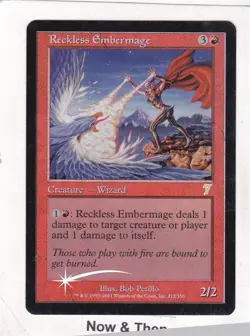 MTG: 7th Edition: Foil Reckless Embermage: Moderately Played Condition - Image 1