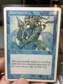 Coral Merfolk 7th Edition Regular Magic The Gathering 1993-2001 - Image 1