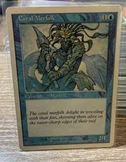 Coral Merfolk 7th Edition Regular Magic The Gathering 1993-2001 - Image 3