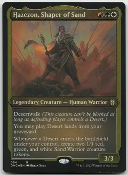 Hazezon, Shaper of Sand Foil Etched FOIL 54 Rare Commander: DU NM MTG - Image 1