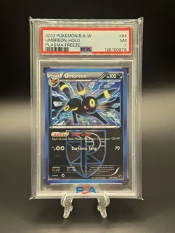 2013 Pokemon B&W Plasma Freeze UMBREON Holo #64/116 PSA 7 NM - Image 1