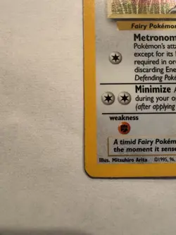 1999 Pokemon Jungle Clefable 01/64 Holo Rare Unlimited English Card - Image 3