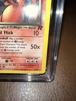 2000 POKEMON 1ST EDITION DARK CHARIZARD 21/82 TEAM ROCKET Non Holo Cgc 9 - Image 4