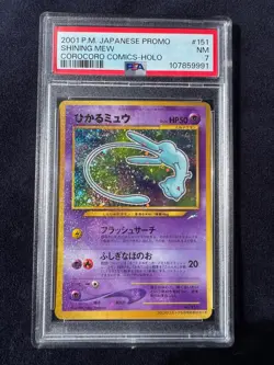 2001 Pokemon Japanese Promo Corocoro Comics Promo #151 Shining Mew Holo PSA 7 - Image 2