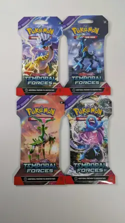 Pokemon TCG Temporal Forces Booster Pack Art Bundle (Set of 4 packs) - Image 1