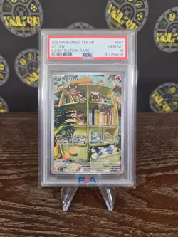 2024 Pokemon Temporal Forces Litten Full Art Illustration Rare #167/162 PSA 10 - Image 1