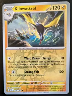 Kilowattrel 076/167 Reverse Holo Uncommon Twilight Masquerade Pokemon TCG - Image 1