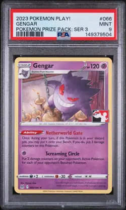Pokemon 2023 Play! Prize Pack Series 3 Gengar #66 PSA 9 - Image 1