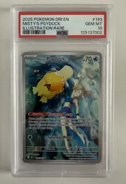 2025 POKEMON DRI EN-DESTINED RIVALS ILLUSTRATION RARE MISTY'S PSYDUCK PSA 10 - Image 1