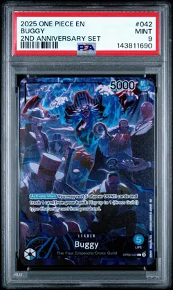 2025 ONE PIECE BUGGY 2ND ANNIVERSARY SET OP09 042 LEADER PSA 9 - Image 1