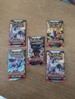 Pokemon TCG Paldea Evolved Sleeved Booster Lot Of 5 Factory Sealed Retails $45 - Image 1