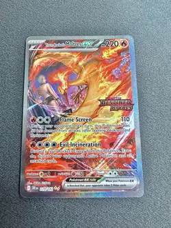 Pokemon TCG Team Rockets Moltres EX Card 229/182 Stamped Destined Rivals SIR - Image 1