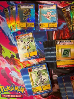 Lot x200 Digimon Digi-Battle Cards Game Bandai Upper Deck First Edition Holos - Image 3