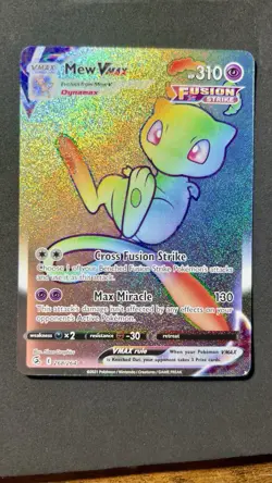 Pokemon Card Mew VMAX Rainbow Secret Rare Holo Fusion Strike 268/264 NM - Image 1