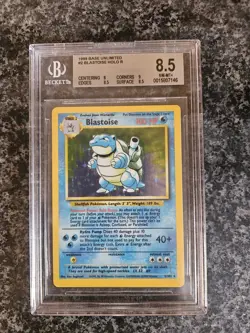 Pokemon TCG Rare Holo Blastoise Base Set Unlimited 2/102 WOTC 1999 BGS 8.5 NM MT - Image 1