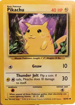 PIKACHU - 58/102 - Base Set - Pokemon Card - Base Set TCG - Image 1