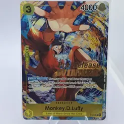 (DAMAGED) Monkey D. Luffy OP04 Pre Release Winner Promo Card P-036 English - Image 1