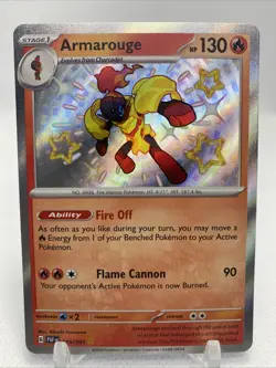 Armarouge 115/091 Shiny Holo Paldean Fates Pokemon Card - Image 1