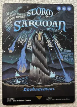 1x Storm of Saruman Borderless Poster Lord of the Rings Mtg Magic Arena Promos N - Image 1