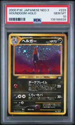 2000 Pokemon Japanese Neo 3 Houndoom Holo PSA 10 Gem Mint - Image 1