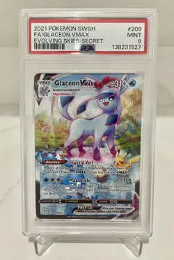 Pokemon Glaceon VMAX 2021 Evolving Skies 209/203 PSA 9 - Image 1