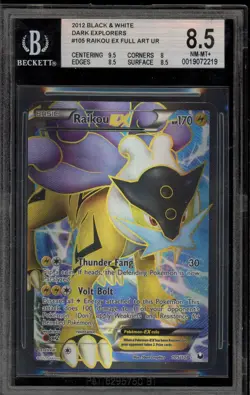 Pokemon Raikou EX Dark Explorers Full Art #105 BGS 8.5 - Image 1