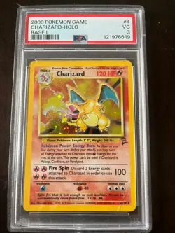 2000 Pokemon Base Set 2 Charizard #4 Holo PSA 3 Vintage RARE - Image 1