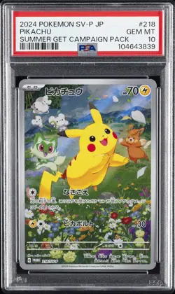 2024 POKEMON JPN SV-P PROMO #218 PIKACHU PSA 10 - Image 1
