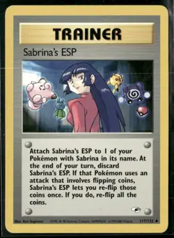 ✰ SABRINA'S ESP 117/132 UNCOMMON GYM HEROES POKEMON ✰ MP - Image 2