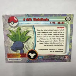 Oddish #43 1999 Topps TV Blue Logo Pokemon - Image 2