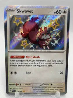 Skwovet (Shiny Rare) 205/091 Pokemon Scarlet & Violet Paldean Fates - Image 1