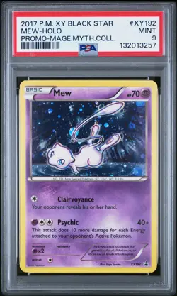 2017 POKEMON XY BLACK STAR PROMO MEW #XY192 HOLO PSA 9 MINT #132013257 - Image 1