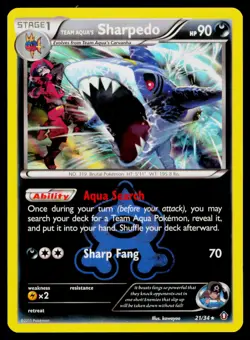 Team Aqua's Sharpedo - Holo 21/34 Holo Rare Pokemon Double Crisis NM - Image 1