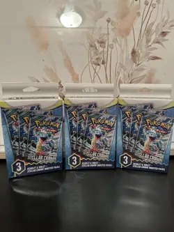 Pokemon Scarlet & Violet Stellar Crown 3 Booster Packs Box New Sealed - Image 2
