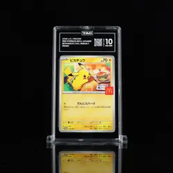 2025 Pokemon Mega Japanese McDonald's Collection Promo Pikachu TAG 10 (985) - Image 1