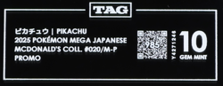 2025 Pokemon Mega Japanese McDonald's Collection Promo Pikachu TAG 10 (985) - Image 3