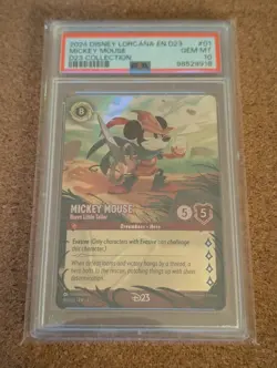 DISNEY LORCANA EN D23 #01 MICKEY MOUSE - BRAVE LITTLE TAILOR PSA 10 - Image 1