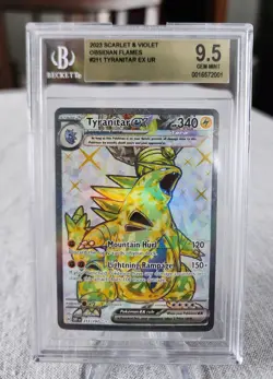 BGS 9.5 Tyranitar EX Holo Ultra Rare Card 211/197 Sv03: Obsidian Flames - Image 1