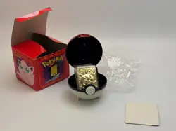 VINTAGE 1999 Pokemon Burger King 23K Gold Plated JIGGLYPUFF Card + Pokeball Case - Image 2