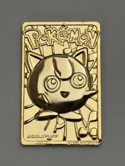 VINTAGE 1999 Pokemon Burger King 23K Gold Plated JIGGLYPUFF Card + Pokeball Case - Image 3